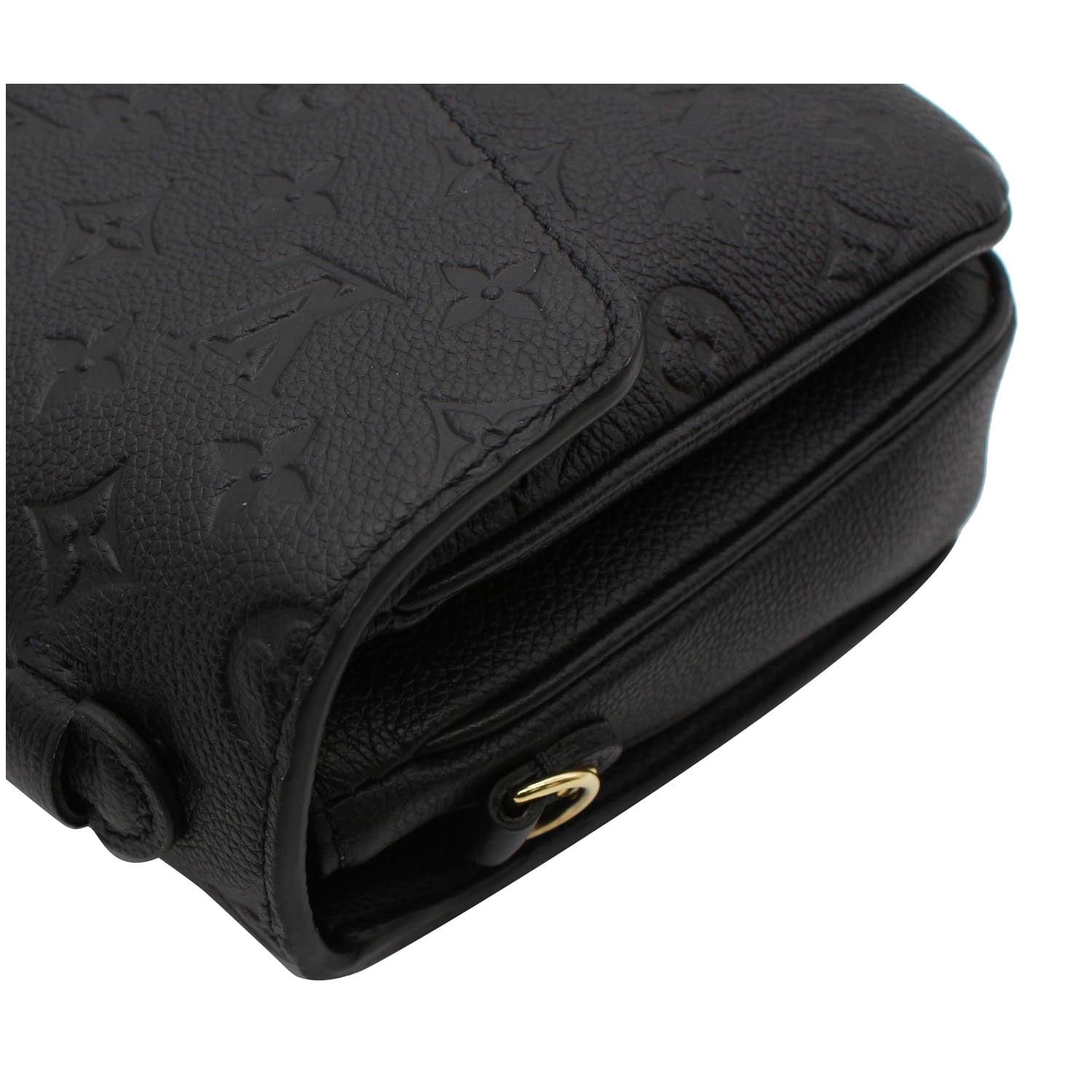 LOUIS VUITTON Metis Pochette Empreinte Leather Shoulder Bag Black
