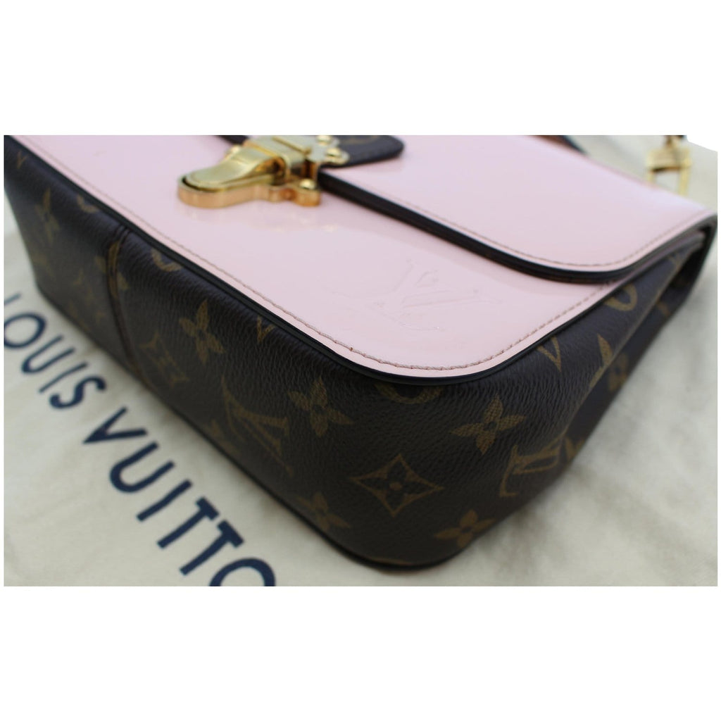 LOUIS VUITTON Cherrywood BB Patent Leather Shoulder Bag Rose Ballerine