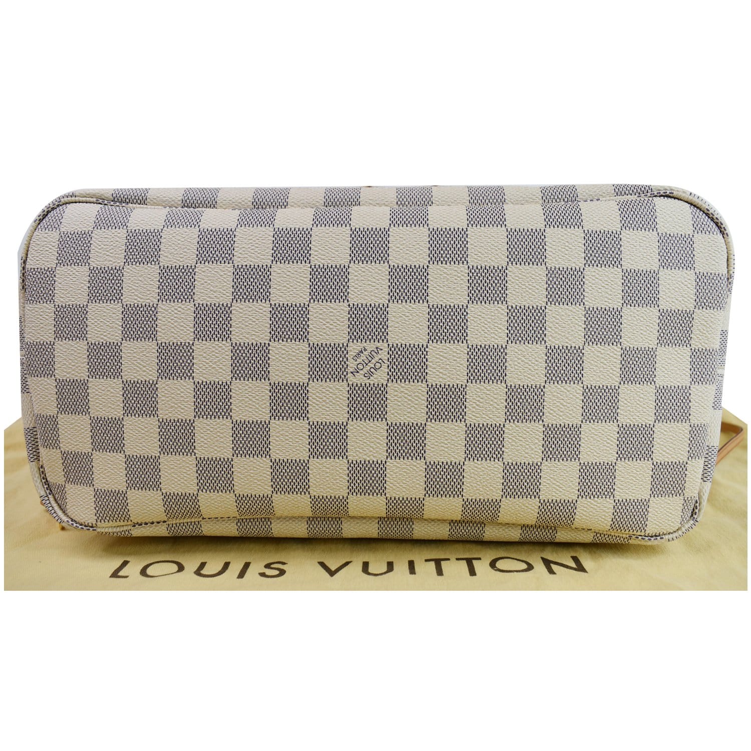 LOUIS VUITTON Neverfull MM Damier Azur Shoulder Bag White
