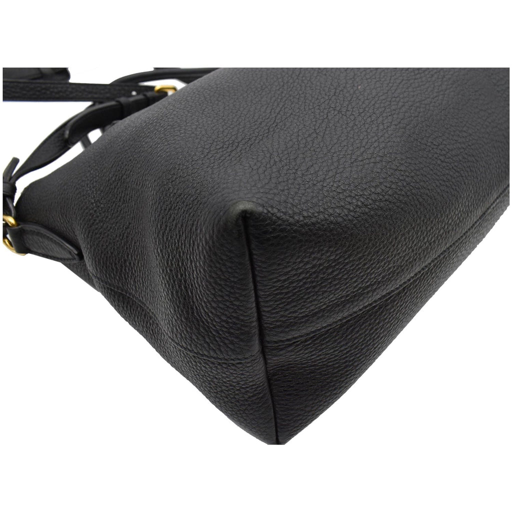 PRADA Vitello 1BA063 Phenix Leather Shoulder Bag Black