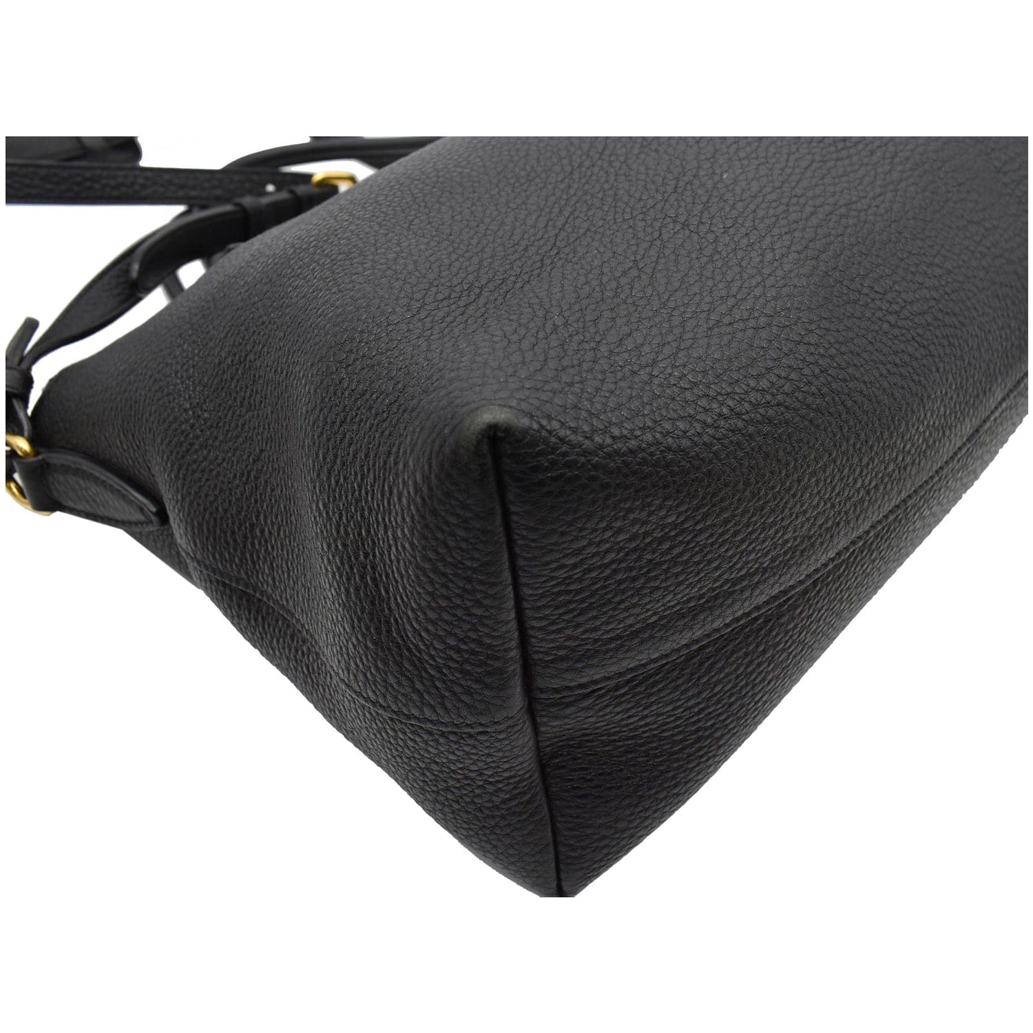 PRADA Vitello 1BA063 Phenix Leather Shoulder Bag Black