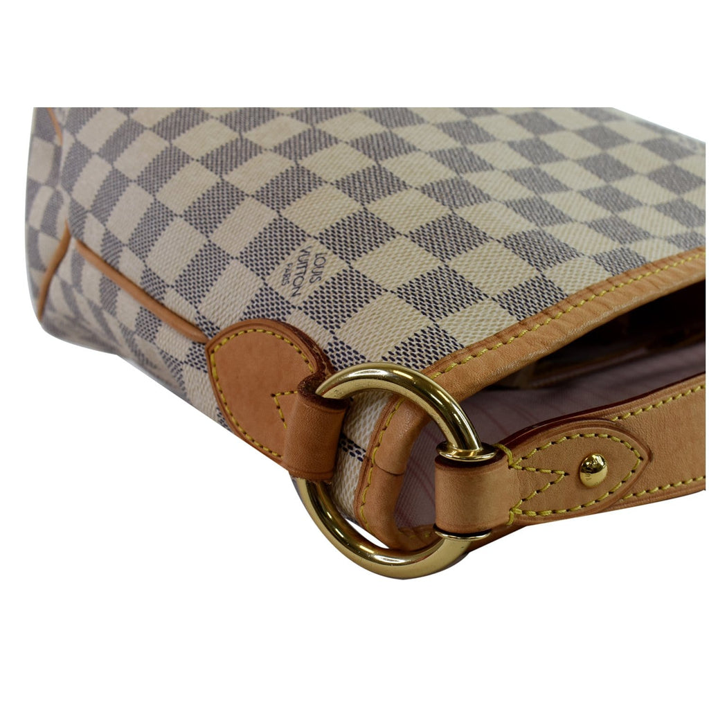 LOUIS VUITTON Delightful PM Damier Azur Shoulder Hobo Bag White