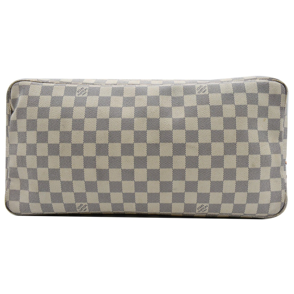 LOUIS VUITTON Neverfull GM Damier Azur Tote Shoulder Bag White