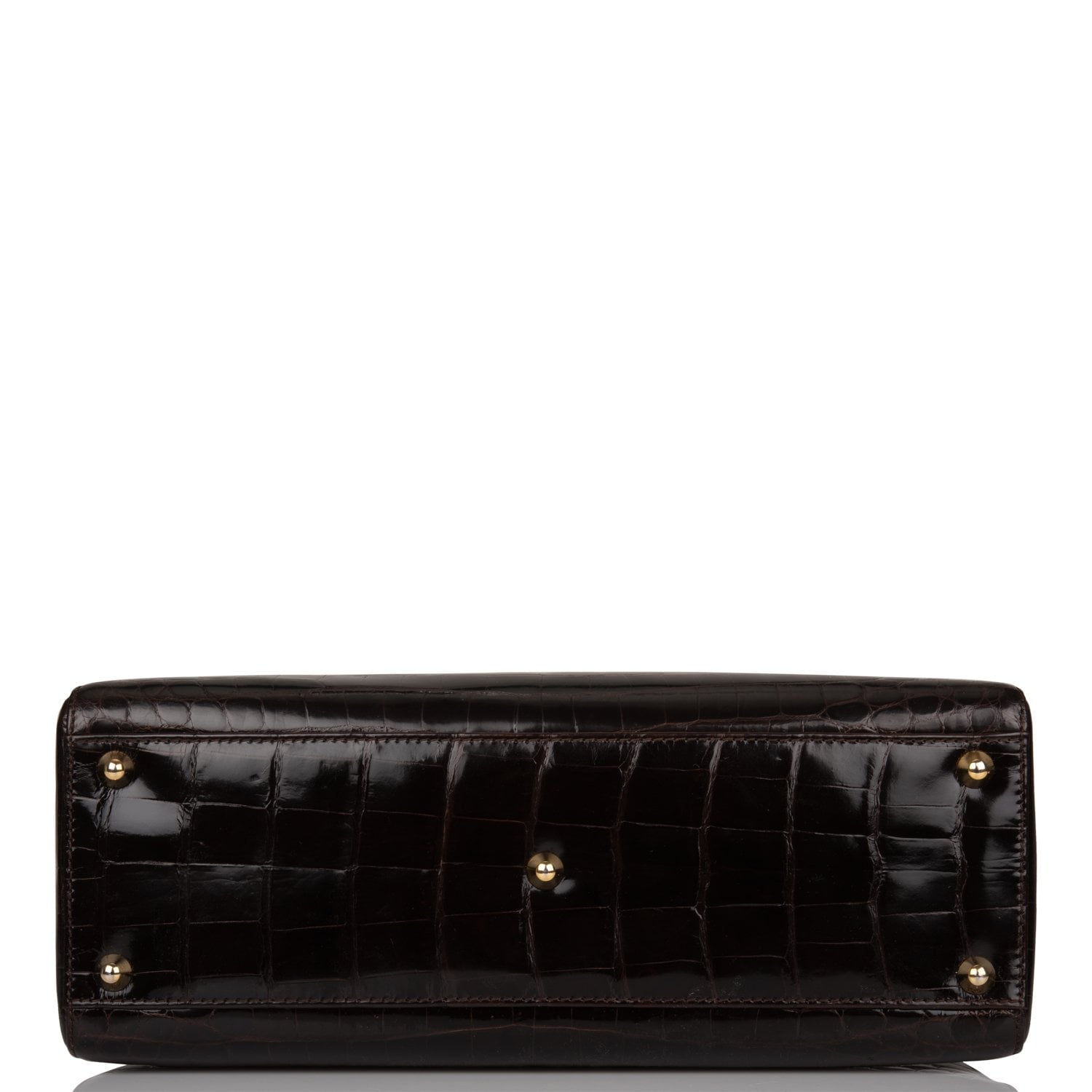 Christian Dior Dark Brown Large Lady Dior Alligator Tote Gold Hardware