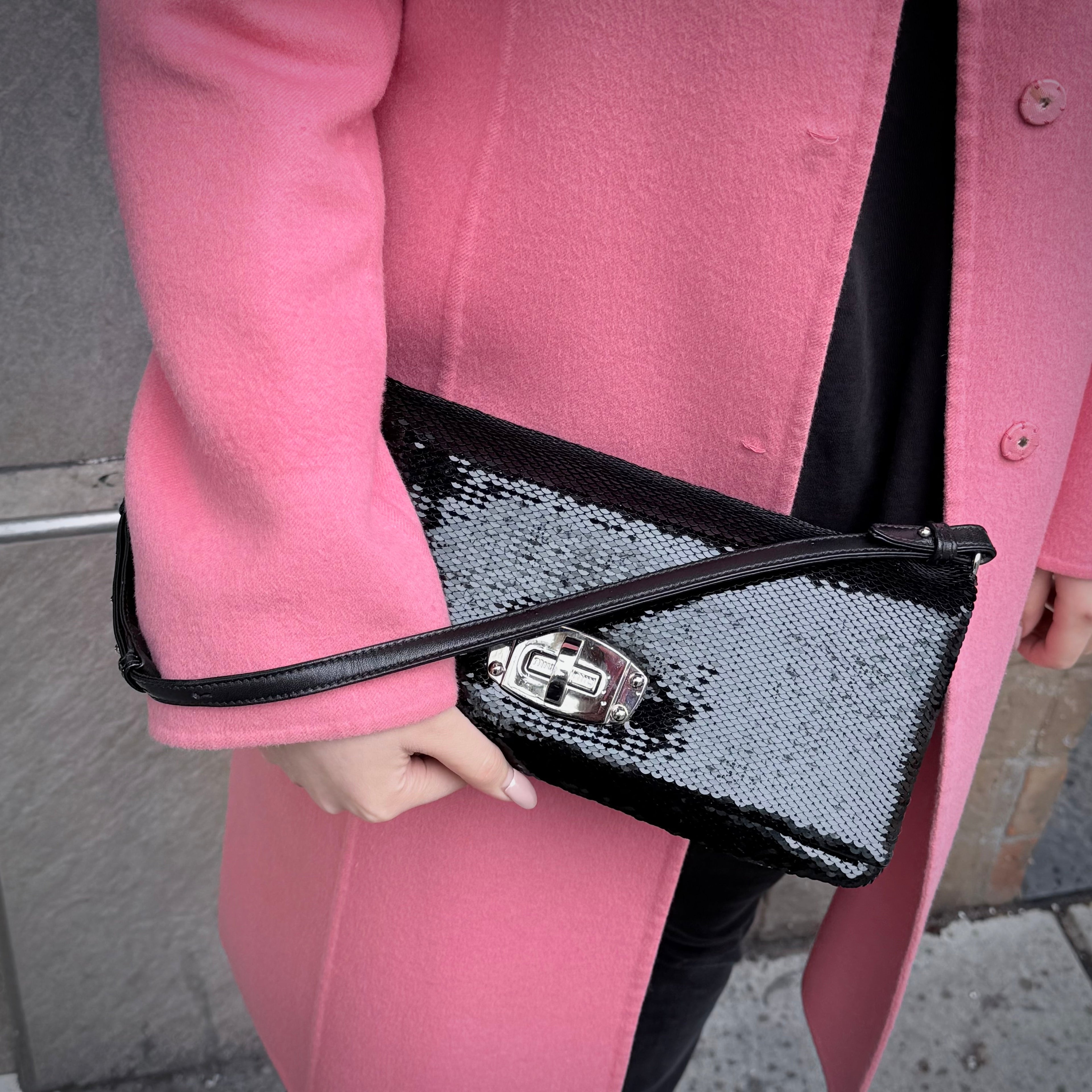 Miu Miu Black Embellished Shoulder Bag