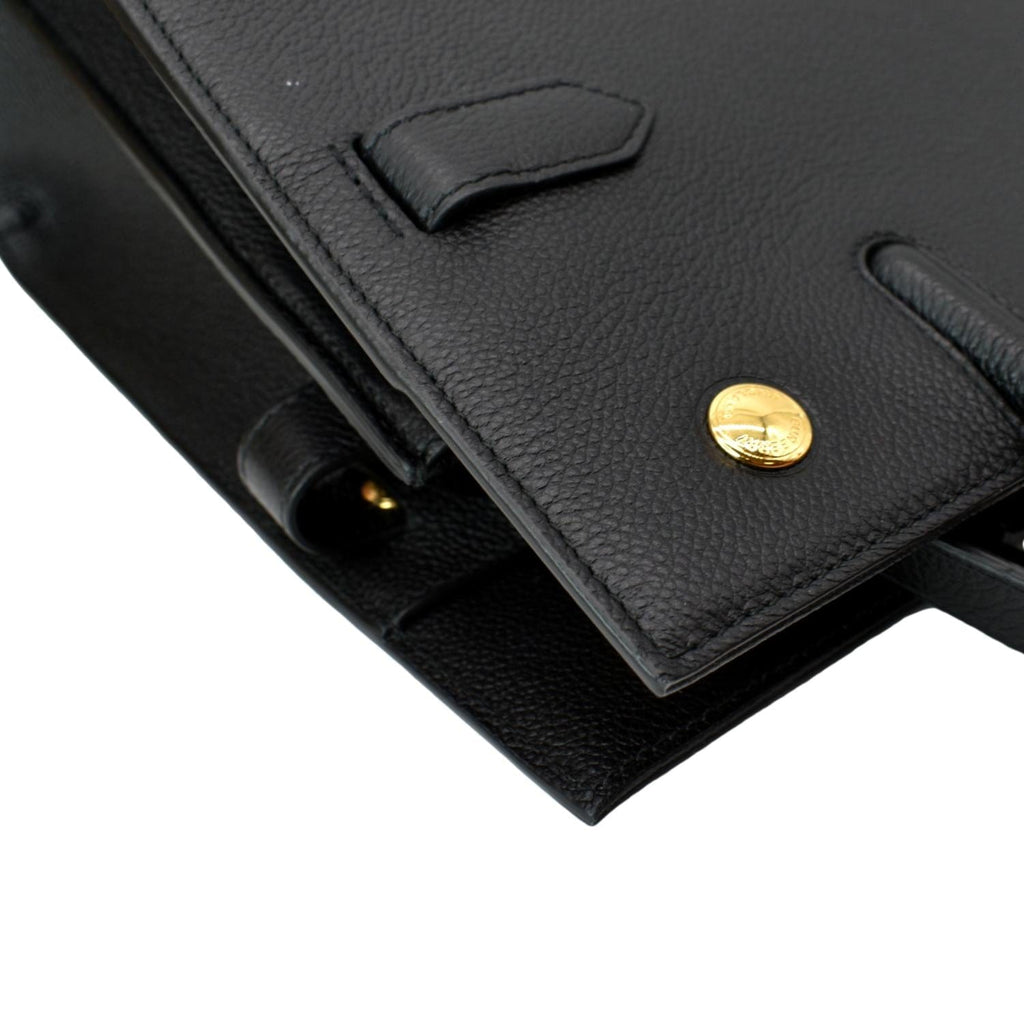 BURBERRY Title Leather Tote Bag Black