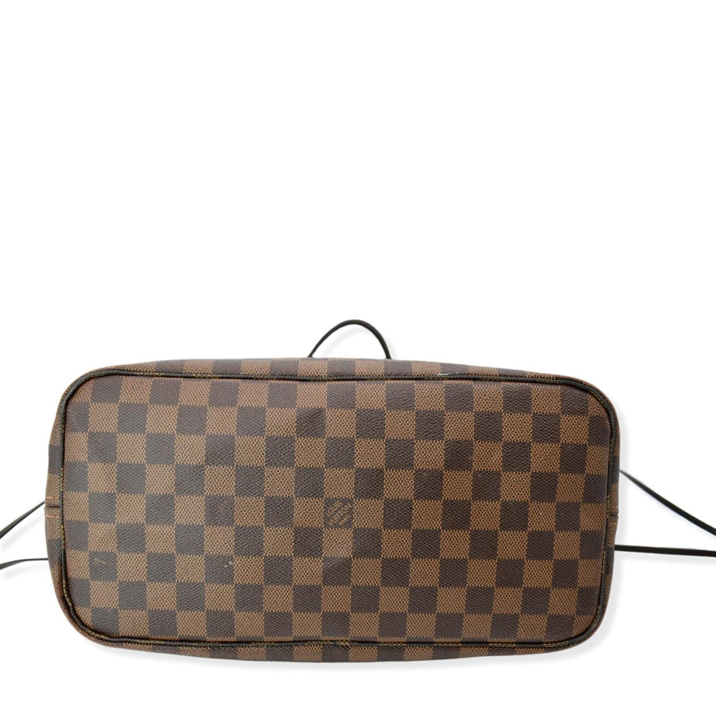LOUIS VUITTON Neverfull MM Damier Ebene Shoulder Tote Bag Brown