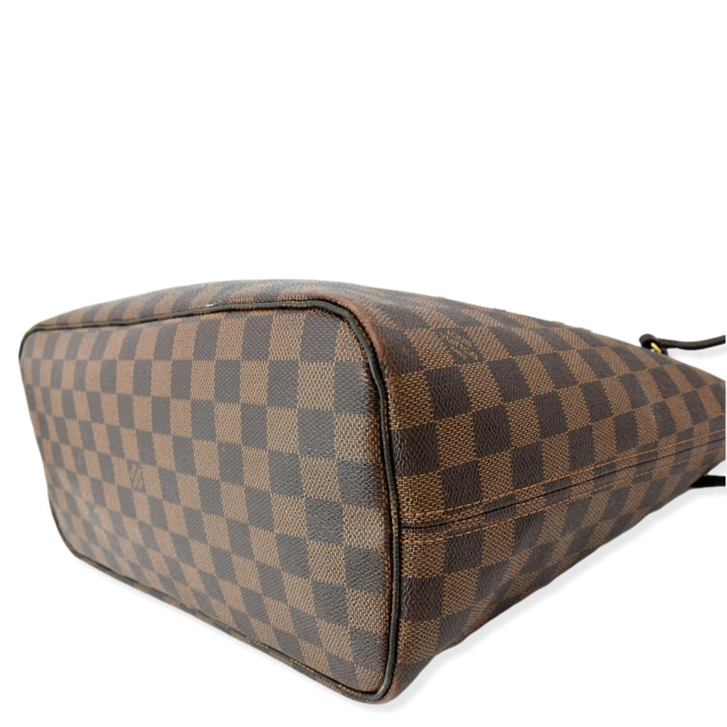 LOUIS VUITTON Neverfull MM Damier Ebene Shoulder Tote Bag Brown