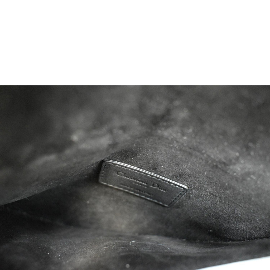 CHRISTIAN DIOR Saddle Mini Leather Shoulder Bag Black