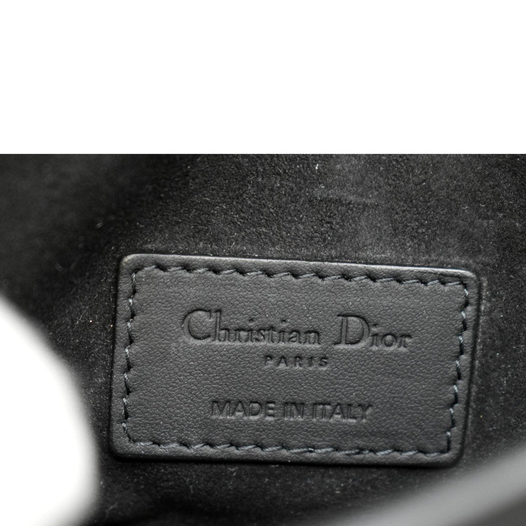 CHRISTIAN DIOR Saddle Mini Leather Shoulder Bag Black