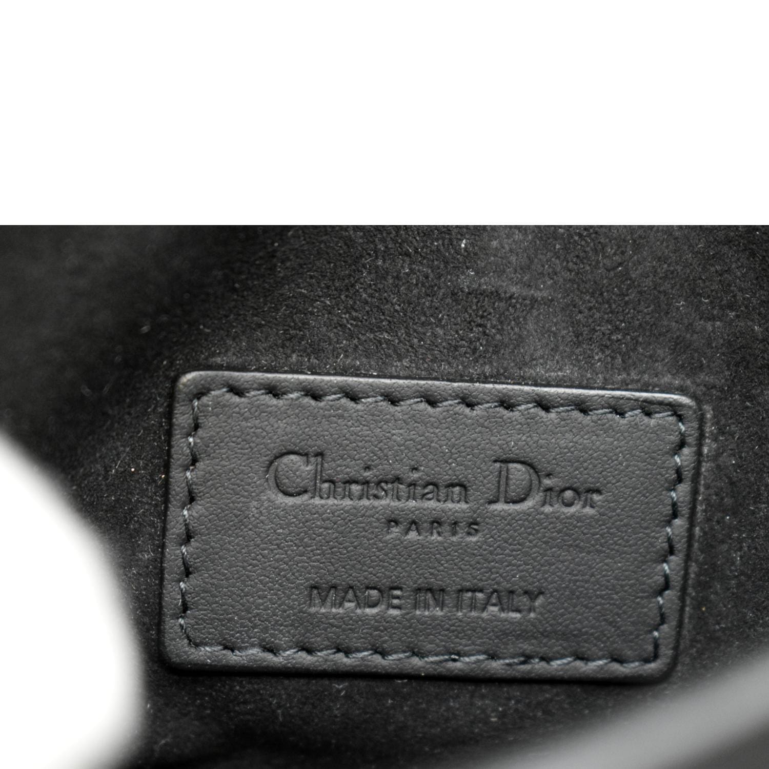 CHRISTIAN DIOR Saddle Mini Leather Shoulder Bag Black