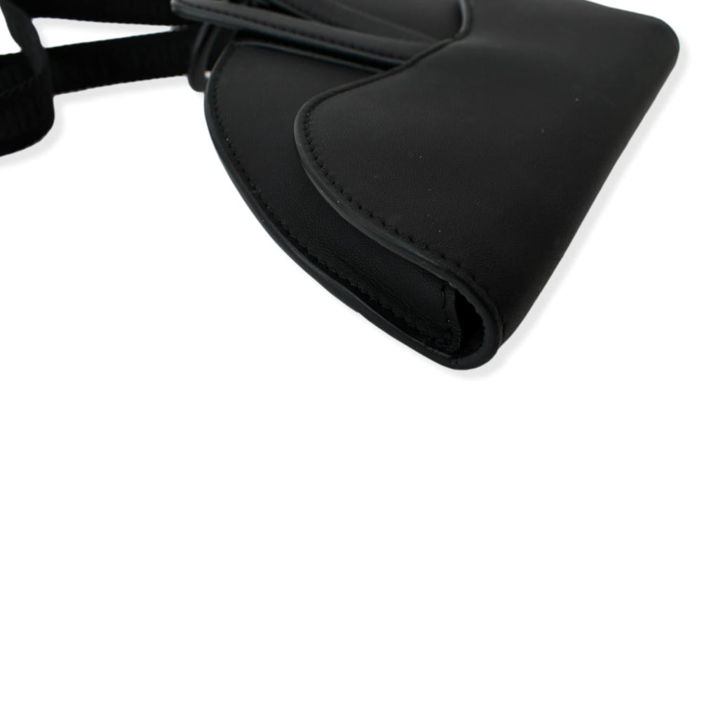CHRISTIAN DIOR Saddle Mini Leather Shoulder Bag Black
