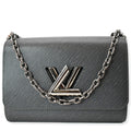 LOUIS VUITTON LV Twist MM Grained Epi Shoulder Bag Black