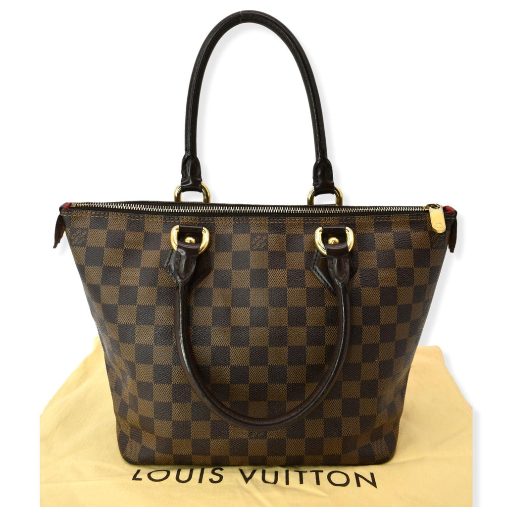 LOUIS VUITTON Saleya PM Damier Ebene Tote Shoulder Bag Brown
