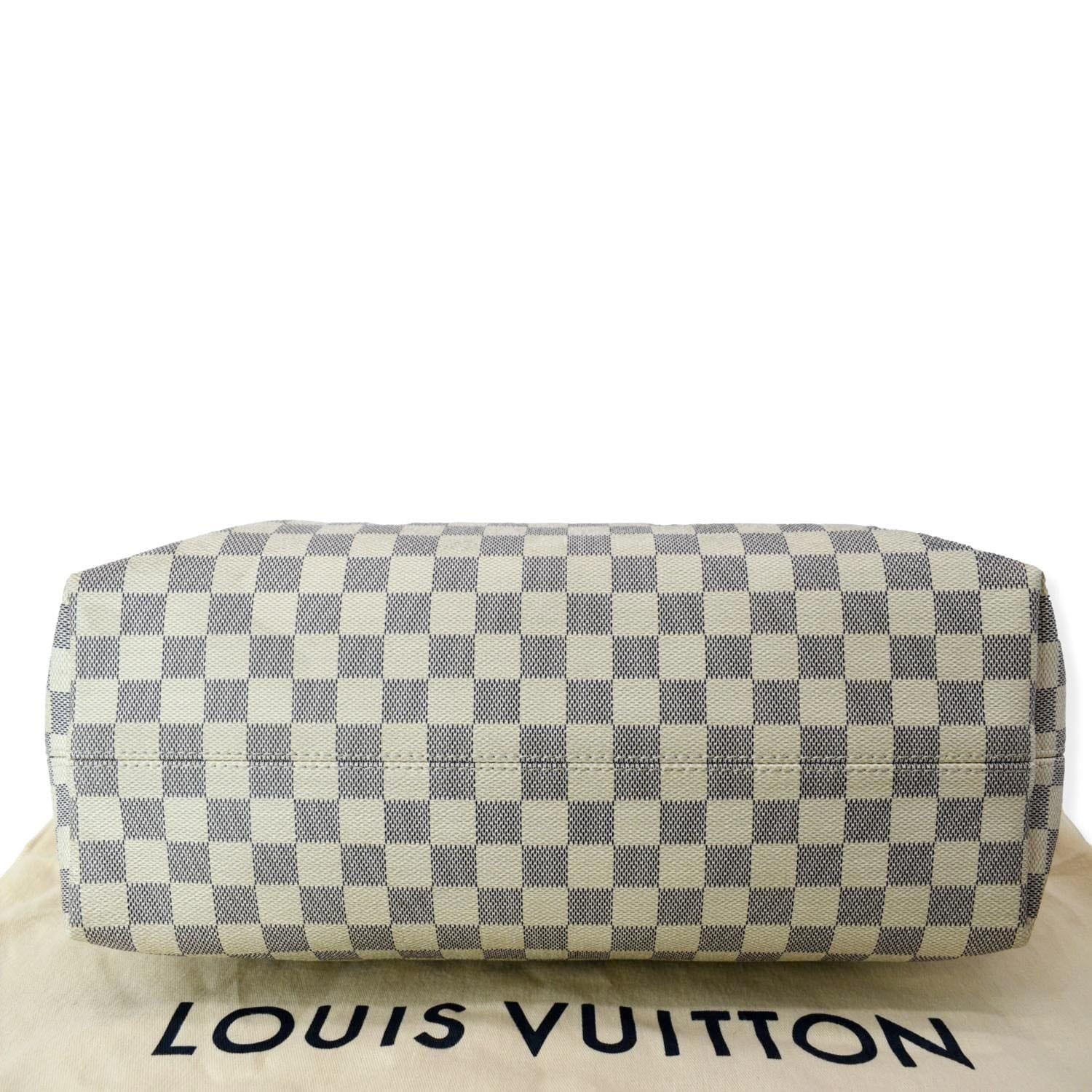 LOUIS VUITTON Graceful MM Damier Azur Hobo Shoulder Bag White