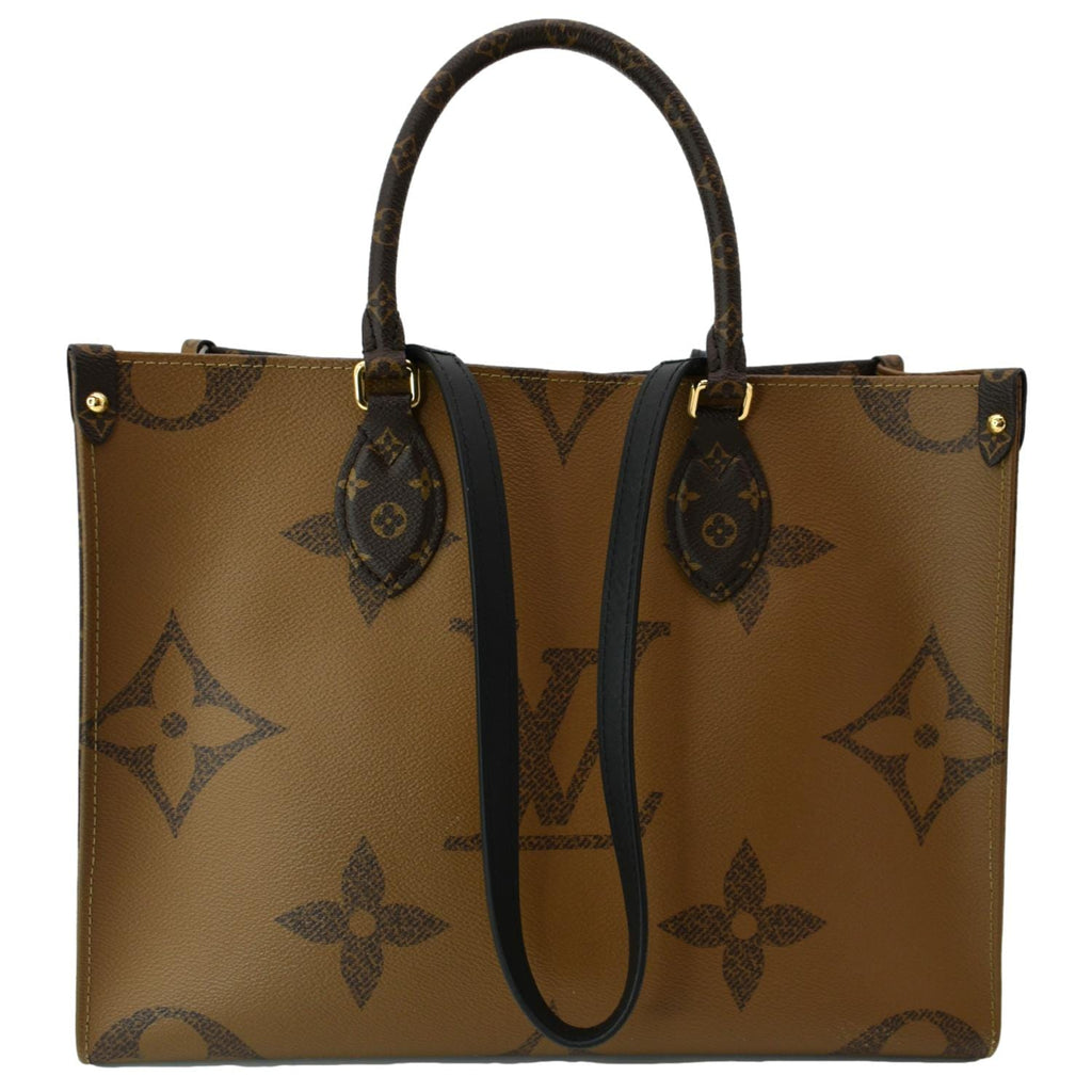 LOUIS VUITTON Onthego MM Giant Monogram Canvas Tote Shoulder Bag Brown