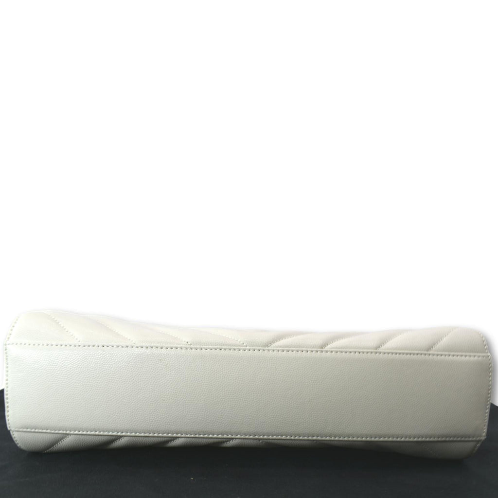 YVES SAINT LAURENT Tribeca Medium Leather Shoulder Bag White