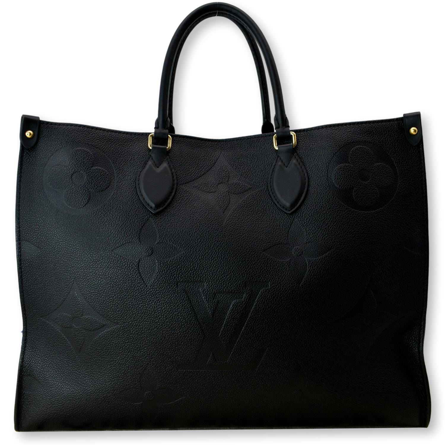 LOUIS VUITTON Onthego GM Monogram Empreinte Leather Tote Bag Black
