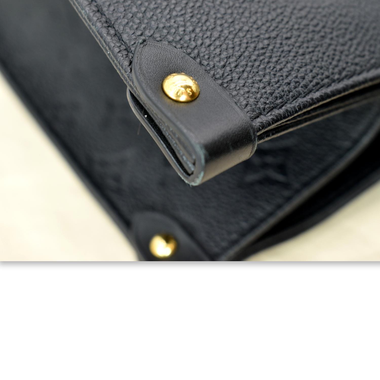 LOUIS VUITTON Onthego GM Monogram Empreinte Leather Tote Bag Black