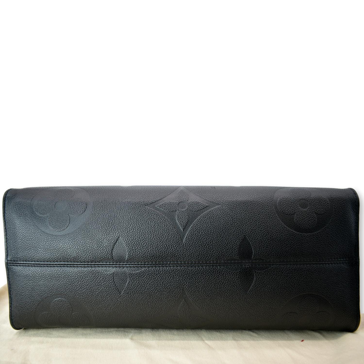 LOUIS VUITTON Onthego GM Monogram Empreinte Leather Tote Bag Black