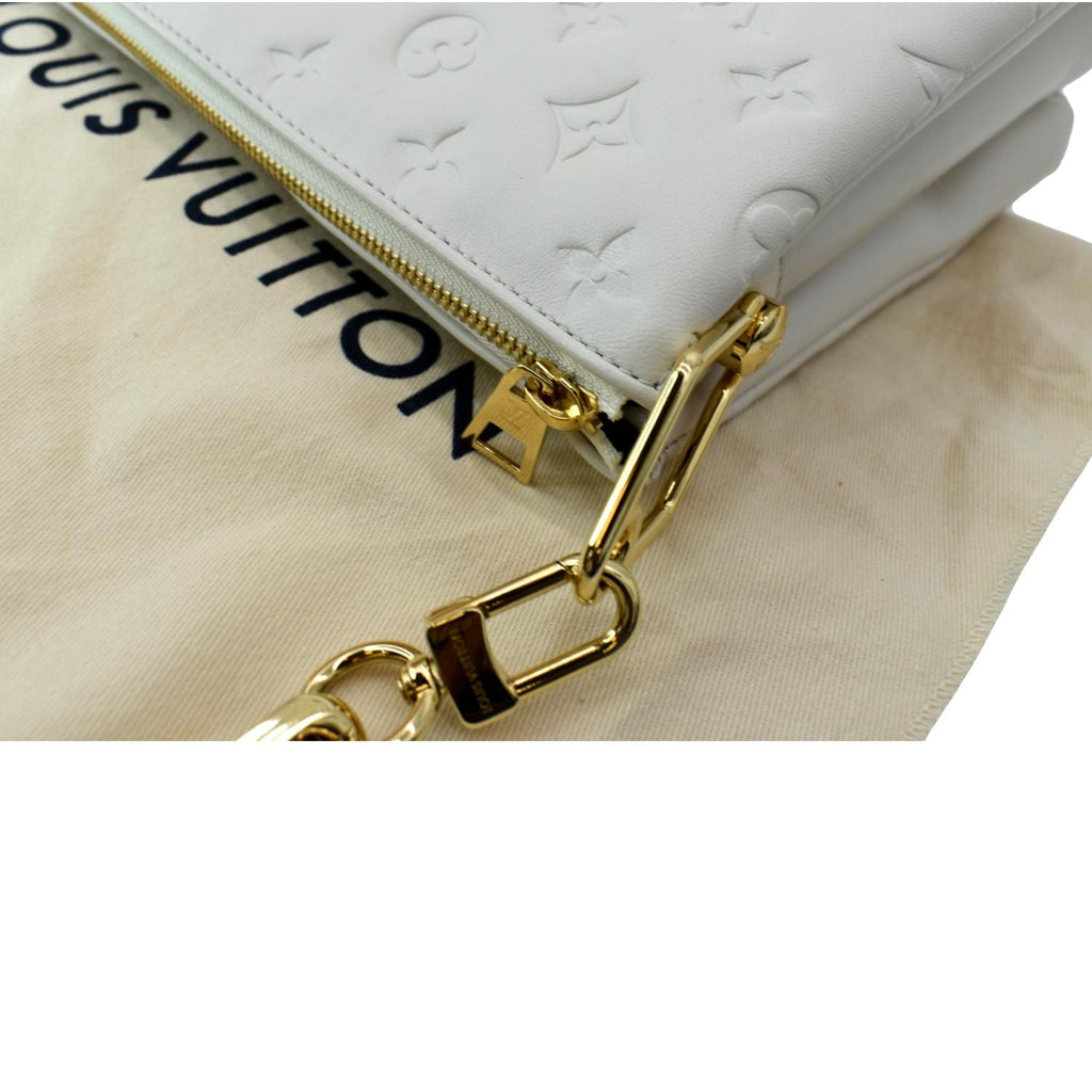 LOUIS VUITTON Coussin PM Monogram Embossed Shoulder Bag Cream