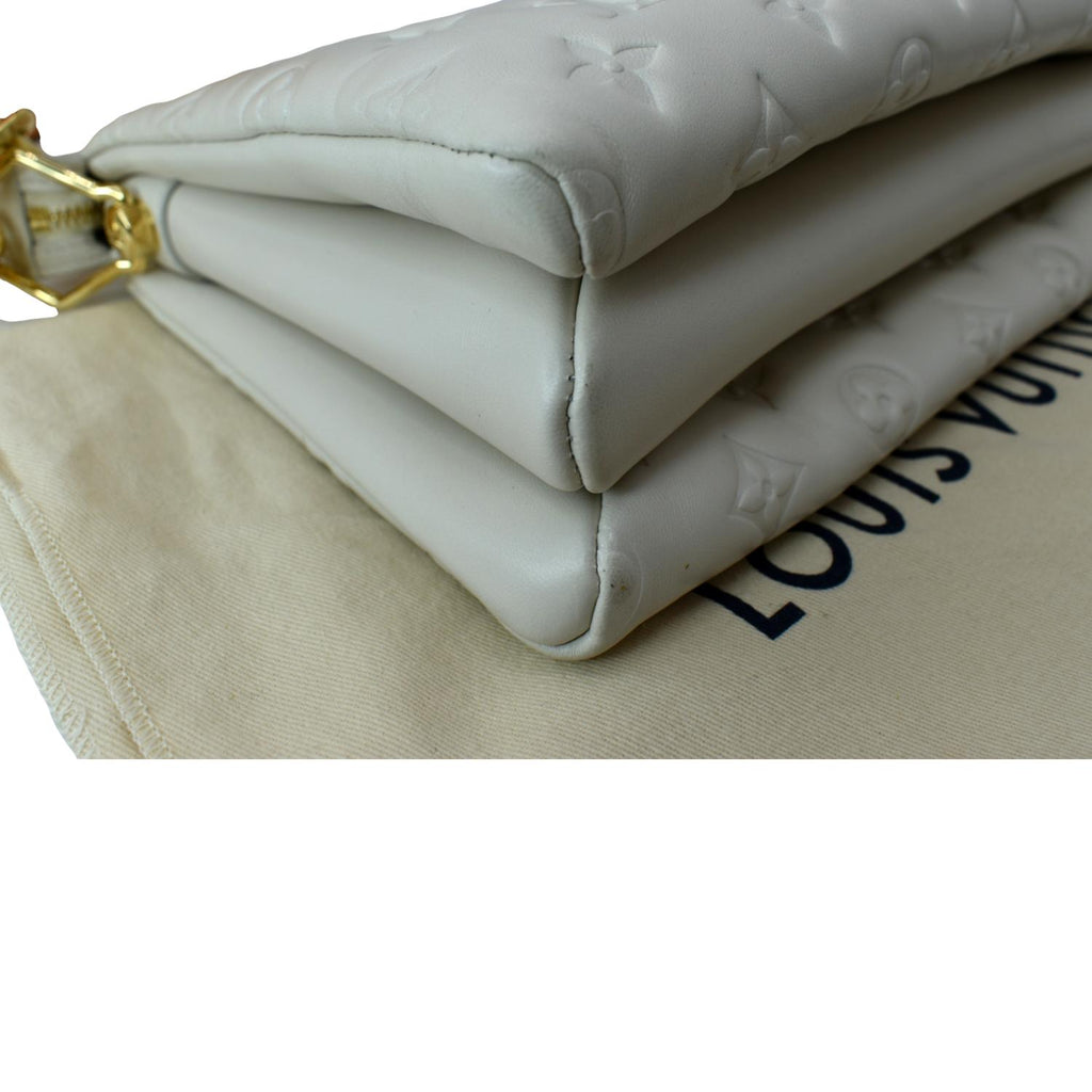 LOUIS VUITTON Coussin PM Monogram Embossed Shoulder Bag Cream