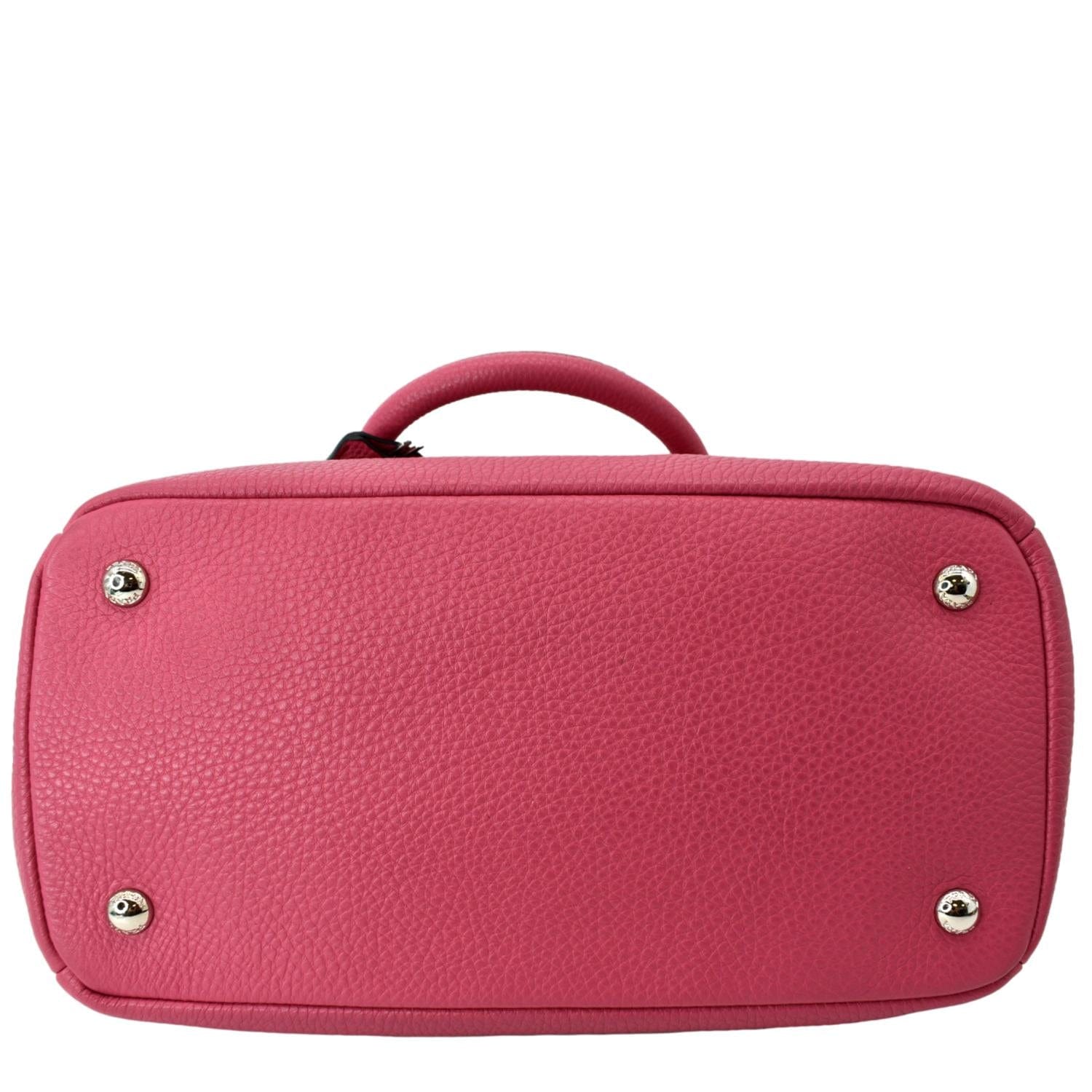 PRADA Zip Around Convertible Leather Tote Shoulder Bag Pink