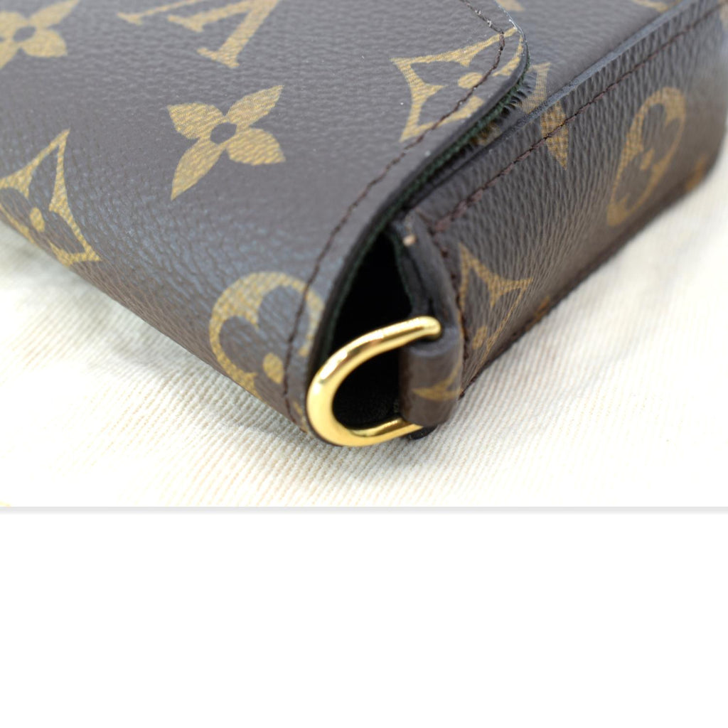 LOUIS VUITTON Felicie Strap & Go Pochette Monogram Canvas Shoulder Bag Brown