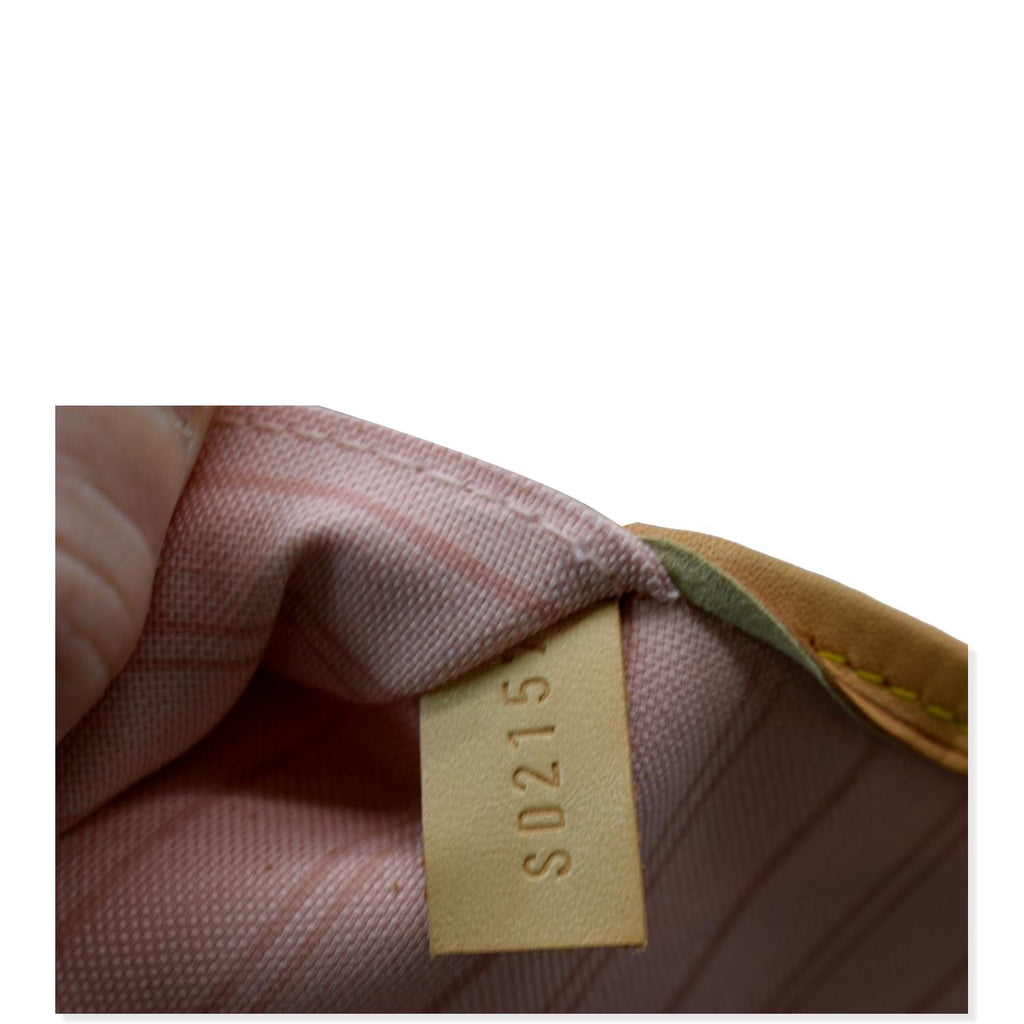 LOUIS VUITTON Neverfull MM Tahitienne Damier Azur Shoulder Bag Pink