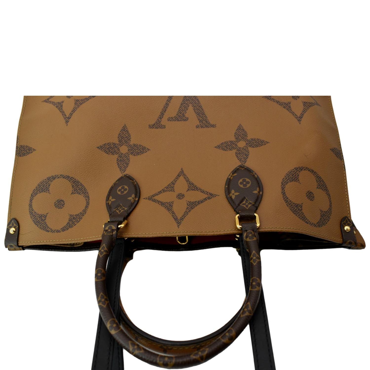 LOUIS VUITTON Onthego GM Giant Monogram Canvas Tote Shoulder Bag Brown
