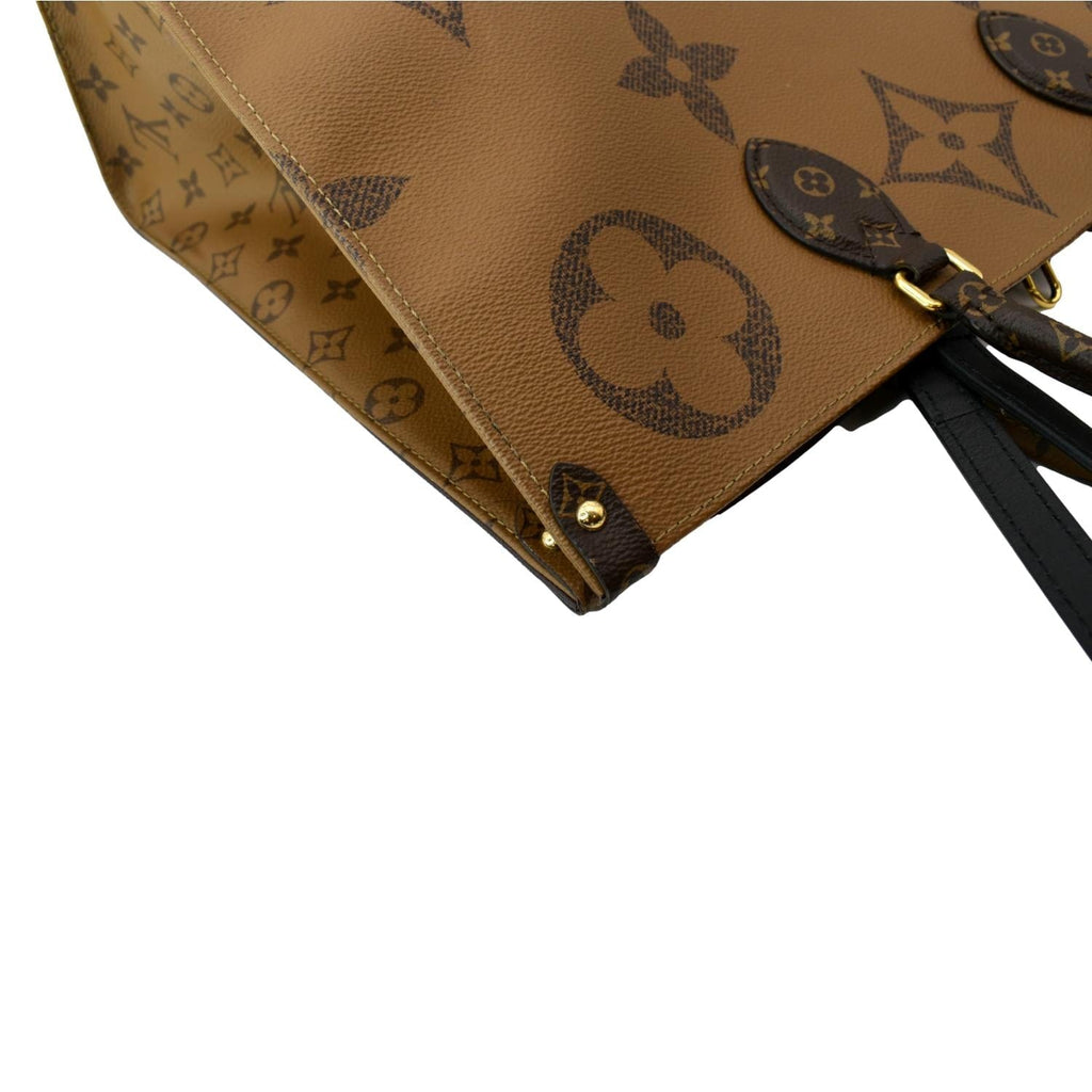 LOUIS VUITTON Onthego GM Giant Monogram Canvas Tote Shoulder Bag Brown