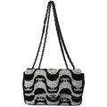 CHANEL Classic Flap Sequin Chain Shoulder Bag Black/White