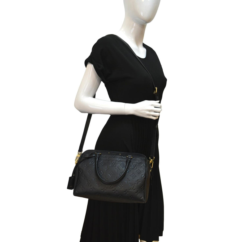 LOUIS VUITTON Speedy Bandouliere 25 Empreinte Leather  Shoulder Bag Black