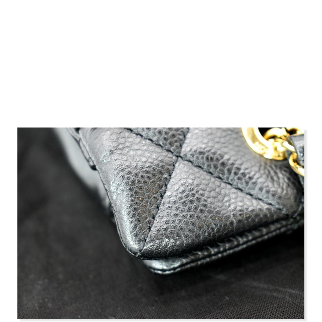 CHANEL Timeless CC Soft Quilted Caviar Leather Shopping Tote Bag Black
