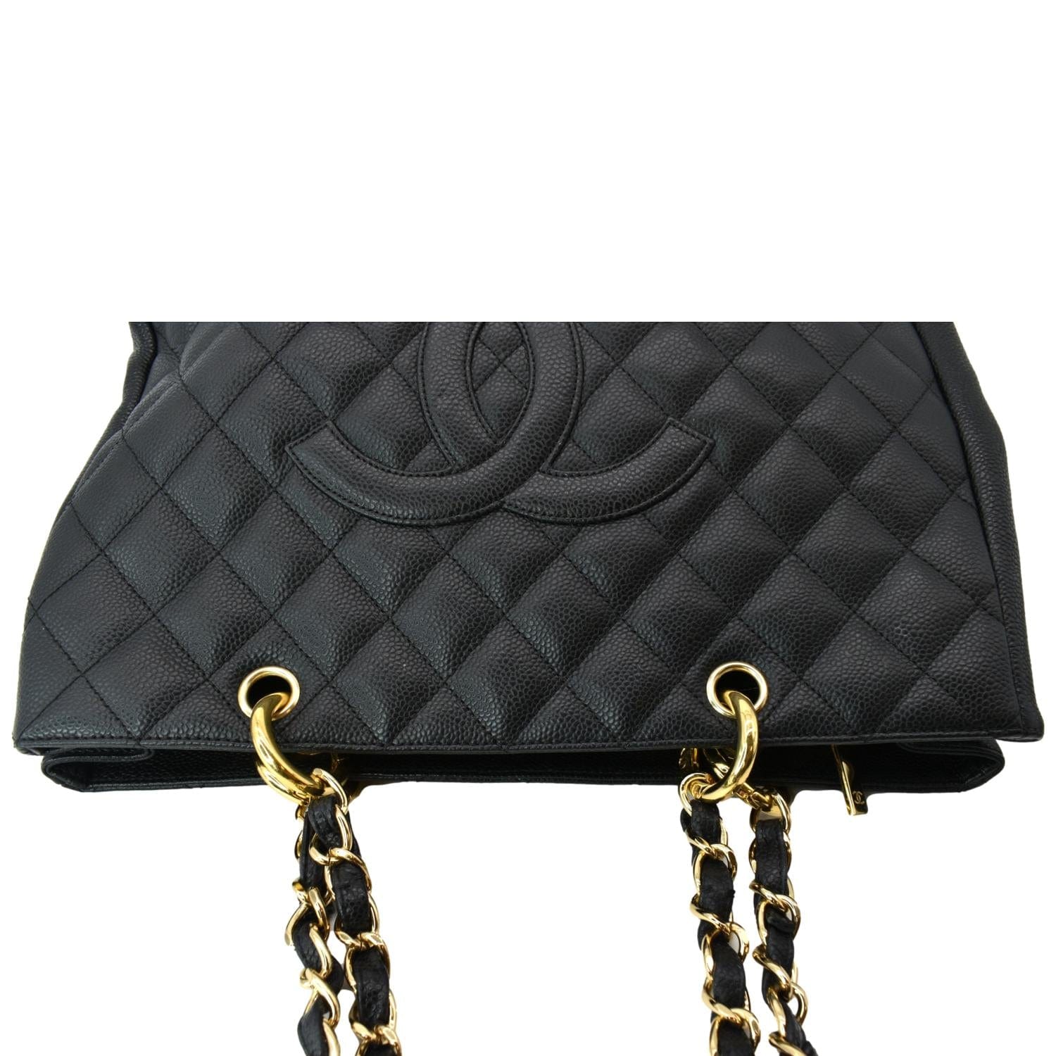 CHANEL Grand Shopping GST Caviar Leather Tote Bag Black