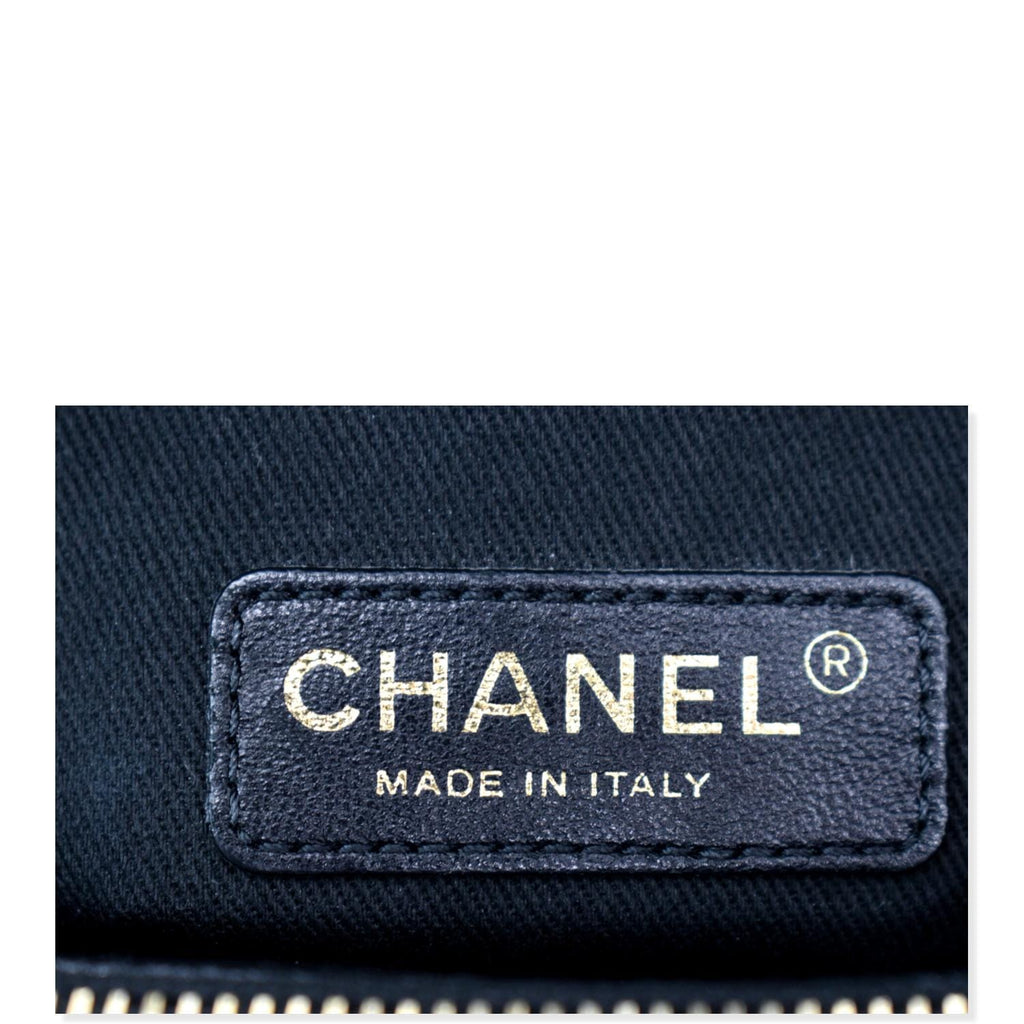 CHANEL Timeless CC Soft Quilted Caviar Leather Shopping Tote Bag Black