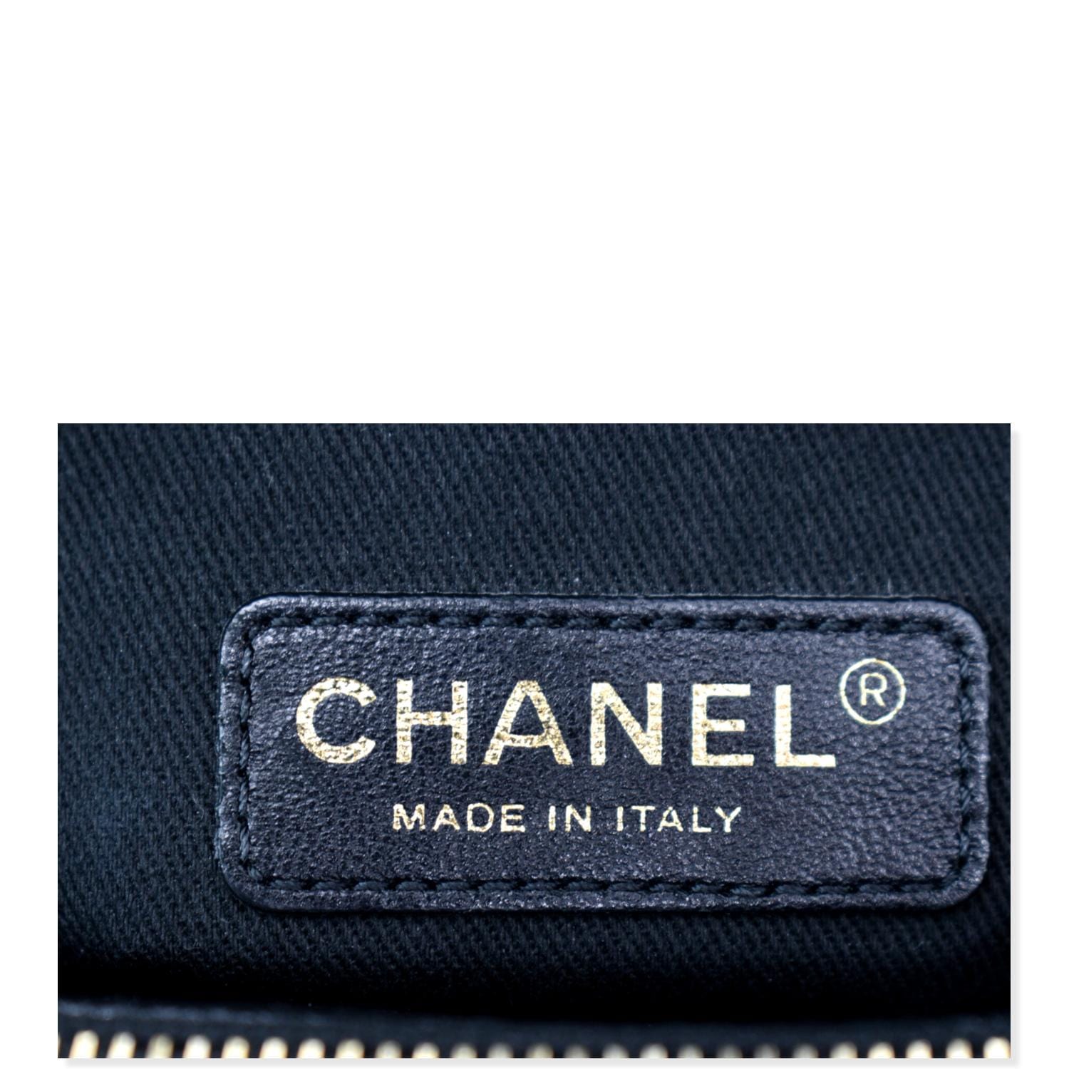 CHANEL Timeless CC Soft Quilted Caviar Leather Shopping Tote Bag Black