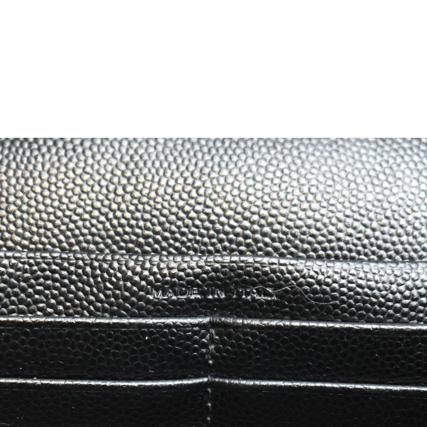 Yves Saint Laurent Embossed Leather Wallet on Chain Shoulder Bag Black