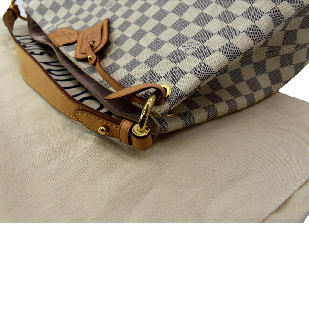 LOUIS VUITTON Graceful MM Damier Azur Hobo Shoulder Bag White