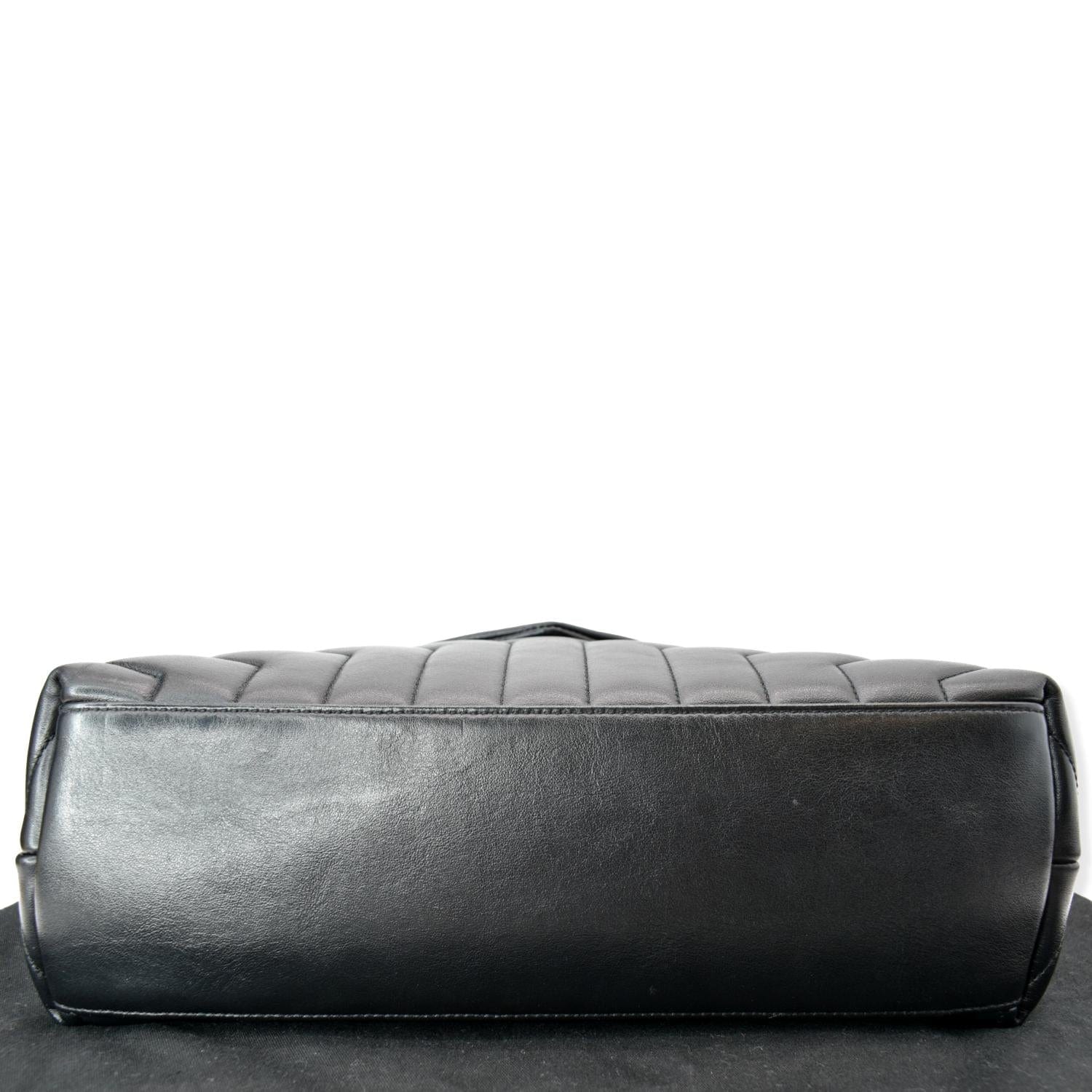 YVES SAINT LAURENT Medium Loulou Matelasse Leather Chain Shoulder Bag Black