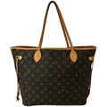 LOUIS VUITTON Neverfull MM Monogram Canvas Tote Bag Brown
