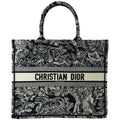 CHRISTIAN DIOR Book Medium Toile De Jouy Reverse Embroidery Tote Bag Blue