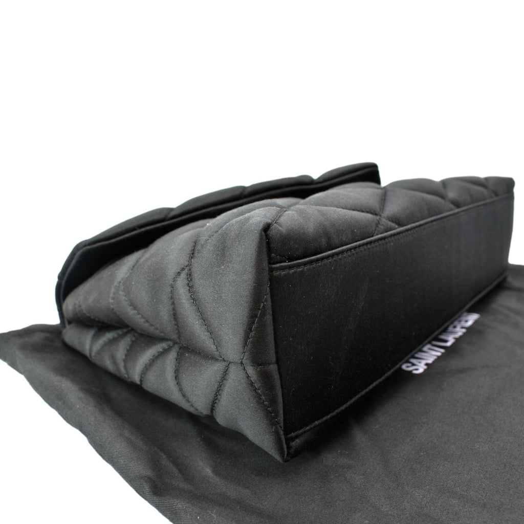 YVES SAINT LAURENT Sade Large Satin Clutch Black