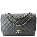 CHANEL Maxi Classic Flap Caviar Leather Shoulder Bag Black