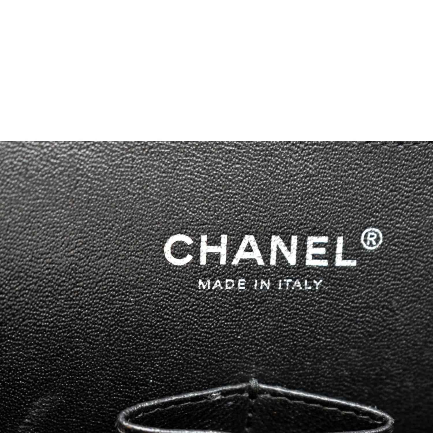 CHANEL Classic Double Flap Caviar Leather Shoulder Bag Black