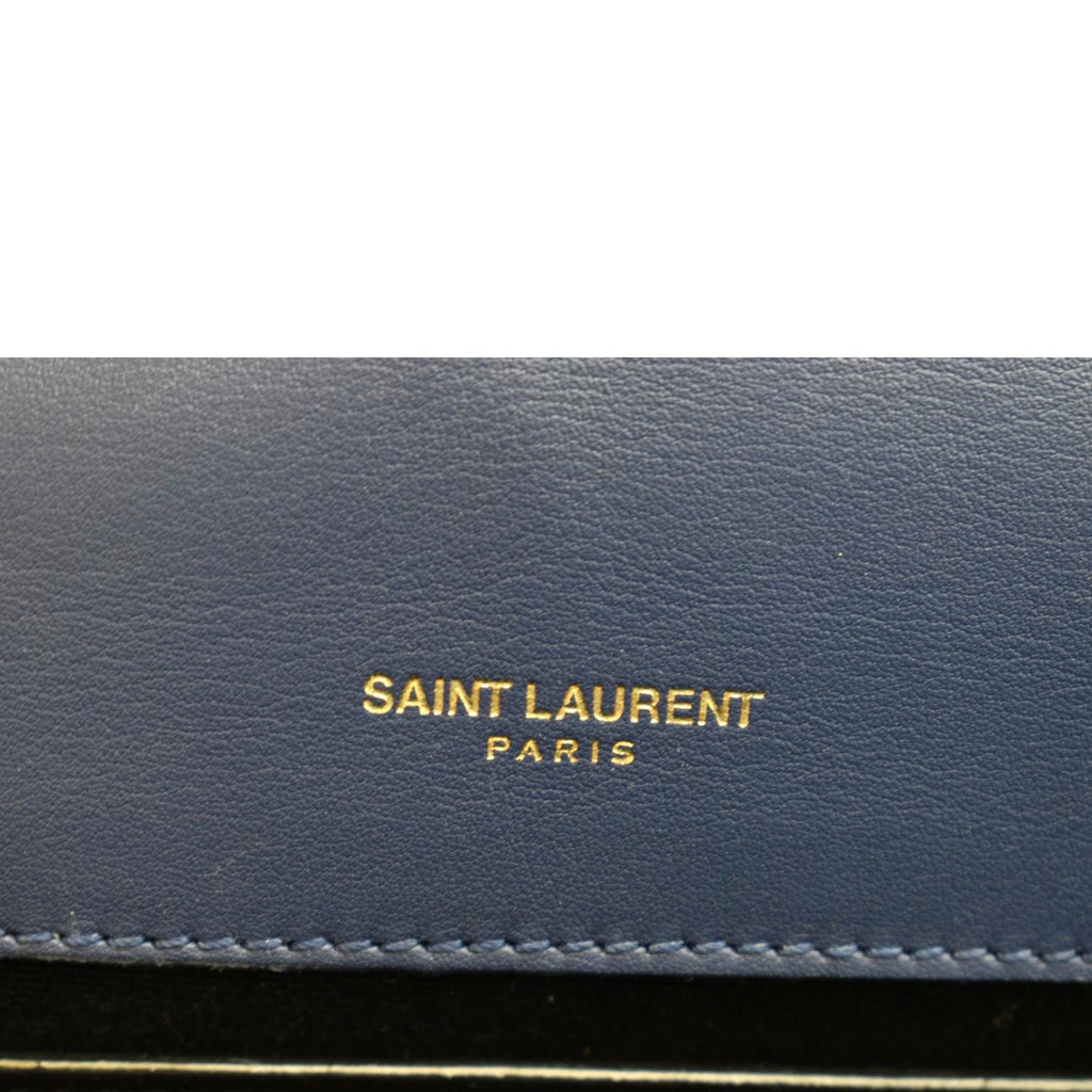 YVES SAINT LAURENT Kate Floral Print Canvas Shoulder Bag Blue