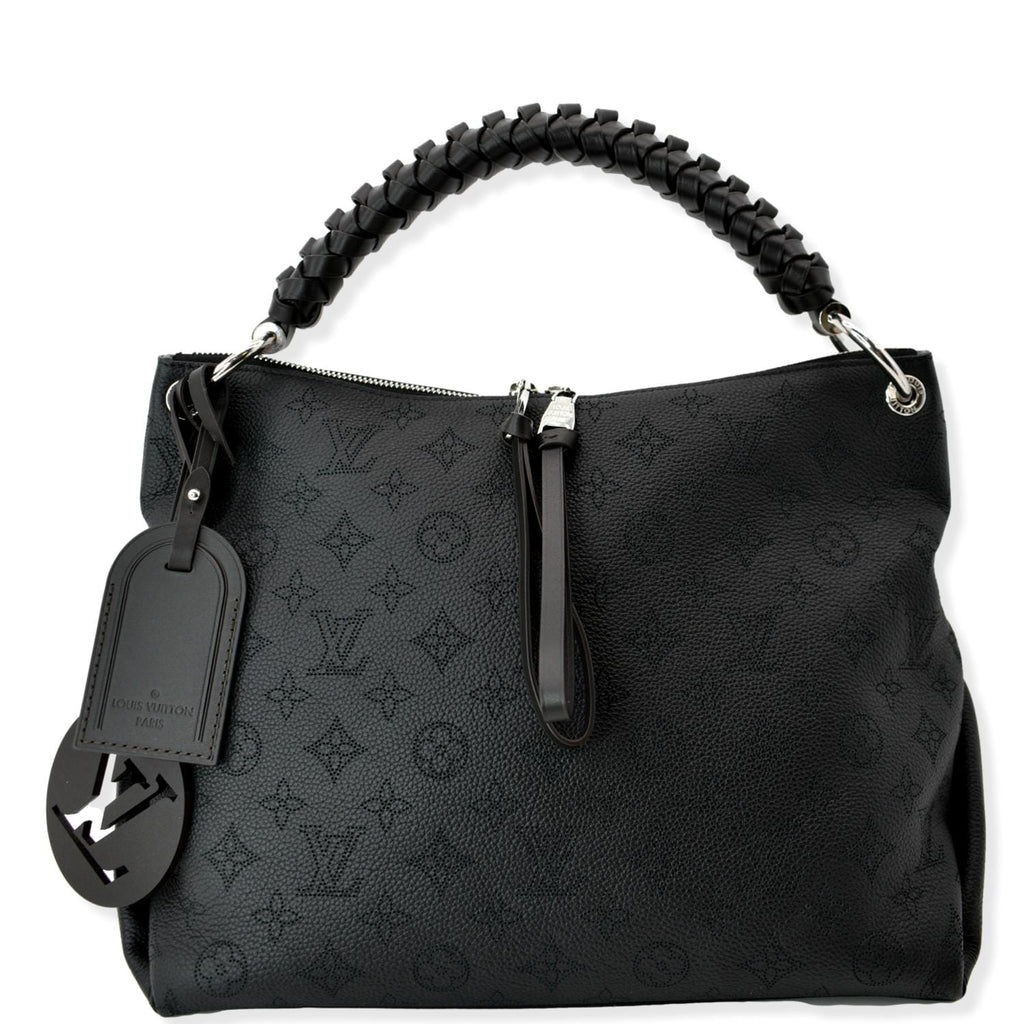 LOUIS VUITTON Beaubourg Mahina Leather Hobo Shoulder Bag Black