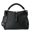LOUIS VUITTON Beaubourg Mahina Leather Hobo Shoulder Bag Black