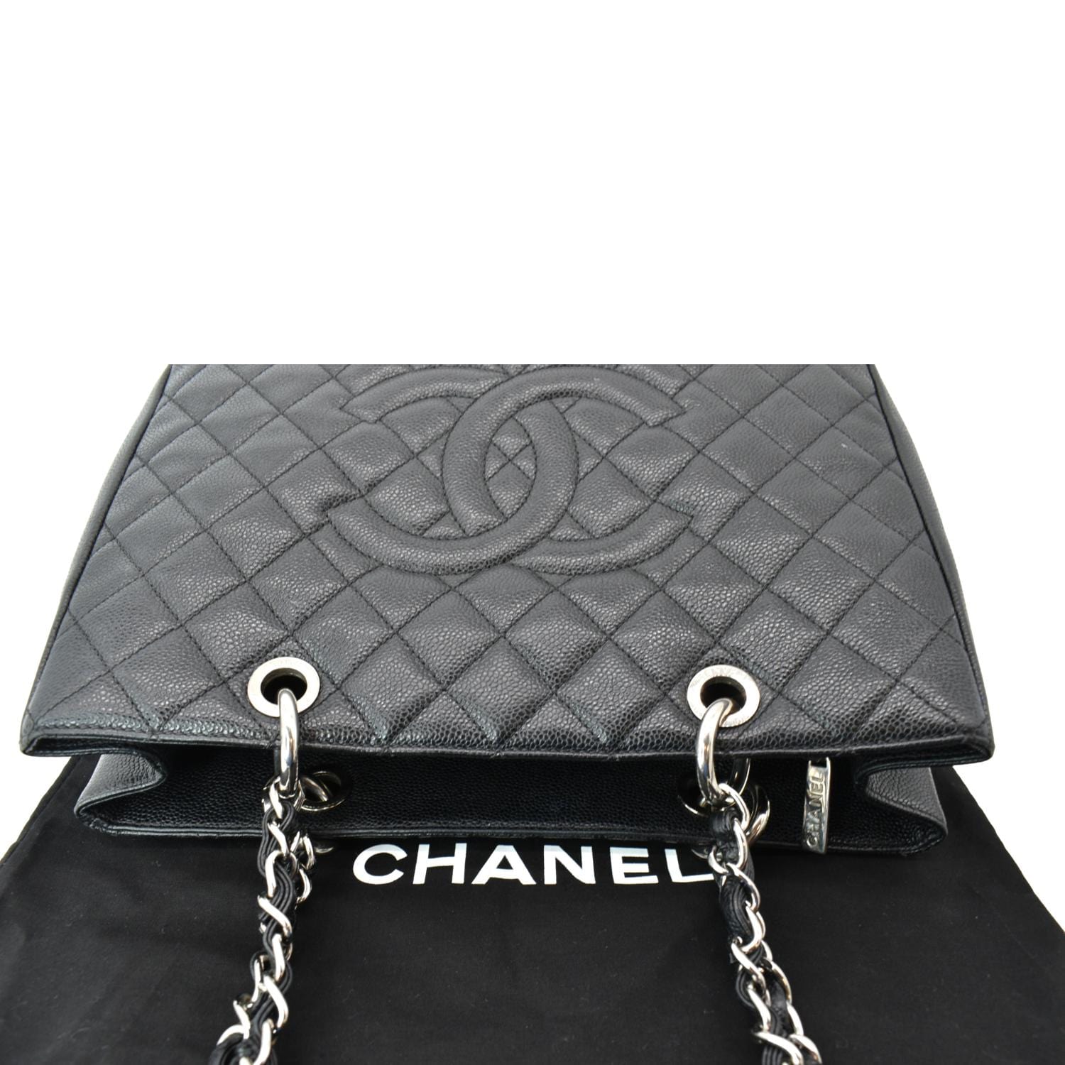CHANEL Grand Shopping GST Caviar Leather Tote Bag Black