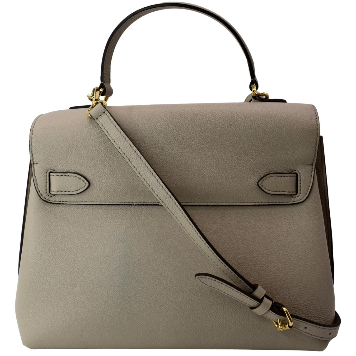 LOUIS VUITTON Lockme Ever MM Grained Calfskin Leather Shoulder Bag Beige